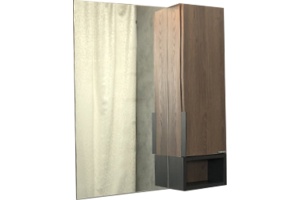 Зеркало-шкаф Comforty Франкфурт 75 дуб темно-коричневый