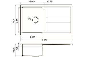 Мойка кухонная Omoikiri Kitagawa Artceramic/wind green (4993250) - 2