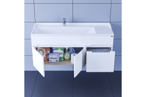 Тумба с раковиной подвесная Санта Лондон 120 белый - 2