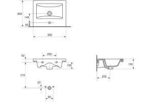 Мебельная раковина Cersanit Como 50 белая - 3