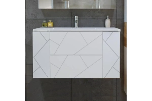 Тумба под раковину Бриклаер Кристалл 100 белая матовая (4627125415920)