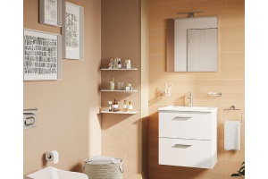 Комплект мебели для ванной Vitra Mia 60 с ящиками белый глянец - 2