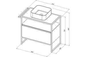 1.31002.WM PRIORITY Тумба 80, white matt (274295) - 2
