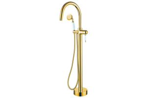 Смеситель напольный Boheme Imperiale золото с кристаллом Swarovski