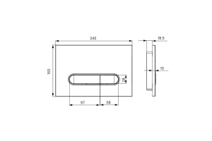 Клавиша смыва, универсальная, белая - 2