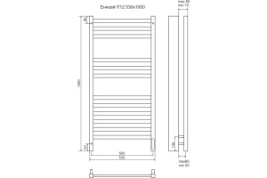 Электрический полотенцесушитель Terminus Енисей П12 500х1000 Хром - 3