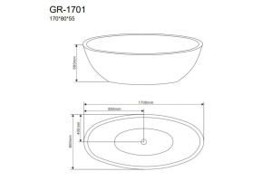 Ванна отдельностоящая GR-1701 (170x80x55) GROSSMAN 1 место - 3