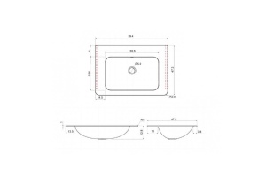 Мебельная раковина Vincea 80 серая - 2