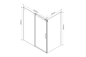 Душевой уголок Vincea Como 130х90 черный стекло прозрачное - 2