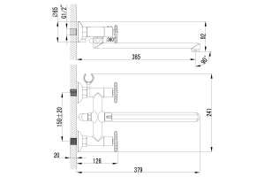 Смеситель для ванны Lemark plus Spirit хром (LM1951C) - 2