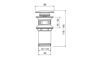 Донный клапан Timo 8011/18 черное золото - 2