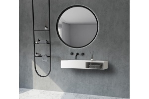 Тумба с раковиной Abber Stein 120 подвесная белый матовый - 3