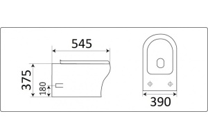 Унитаз подвесной Ceramalux белый (CL-2100) - 3