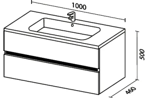 Тумба под раковину Sanvit Кубэ-2 100 белый глянец - 3