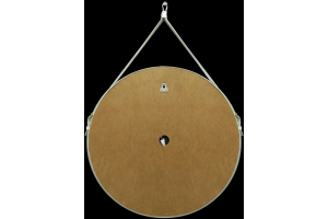 Зеркало с подсветкой на ремне из натуральной белой кожи 