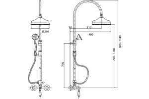 Душевая стойка Cezares Venezia VENEZIA-CD-03/24-Bi - 3