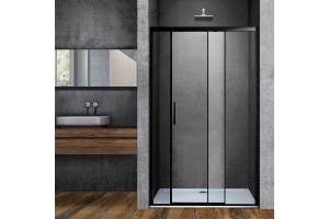 Душевая дверь в нишу Vincea Soft VDS-3SO120CLB 120 см, стекло прозрачное, профиль черный