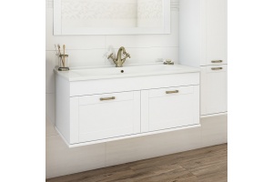 Тумба с раковиной Sanflor Ванесса 105 подвесная, белая