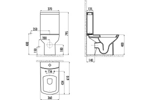 Унитаз-компакт Creavit Lara LR310 белый - 2