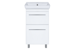 Тумба с раковиной Misty Элен 50 белая глянцевая