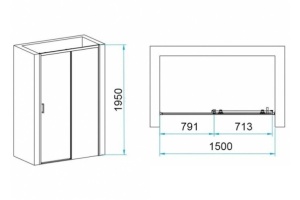 Душевая дверь RGW Passage PA-017B 150х195 профиль черный стекло прозрачное - 2