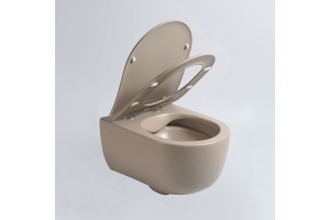 Подвесной унитаз Vincea Evo бежевый матовый с сиденьем микролифт - 3