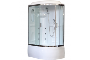 Душевая кабина Royal Bath 120х80 левая хром стекло прозрачное с гидромассажем
