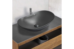 Накладная раковина Vincea 72х36 серая - 2