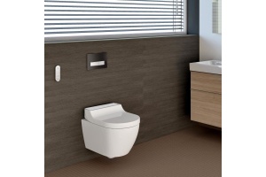 Унитаз подвесной Geberit AquaClean Tuma Comfort 146.294.SI.1 вставка белое стекло - 2