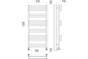 Водяной полотенцесушитель Terminus Линц П15 500х1200 Хром - 3
