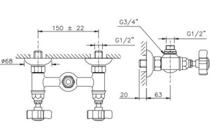 Смеситель Nicolazzi Classica Lusso 1425 CR 70 для душа - 2