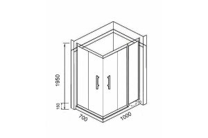 Душевой уголок Parly 100х195 с поддоном (QZ71B) - 2