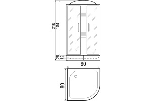Душевая кабина с поддоном River Nara 80/24 MT (10000003044) - 3
