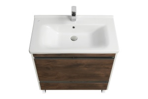 Тумба под раковину Aquaton Капри 80 белый-темное дерево