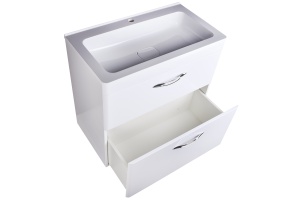 Тумба напольная Каре 80 (2 ящ.) Люкс белая, PLUS - 2