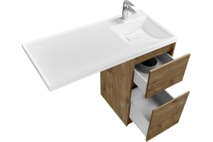 Тумба с раковиной Aquaton Лондри 40 светлое дерево - 3