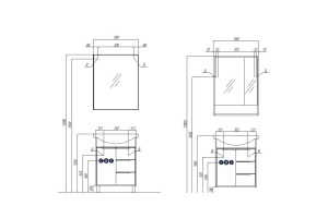 Зеркало-шкаф Aquaton Рико 50 белый-светлое дерево - 3