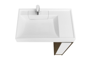 Тумба с раковиной Aquaton Лондри 20 темное дерево-белый - 2