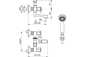 Смеситель Vidima Лайф BA361AA для ванны - 2