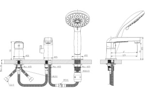 Смеситель Rossinka S S35-39 на борт ванны - 2