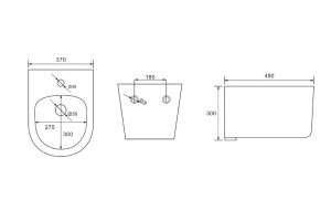 Биде подвесное AQUATEK МИЯ 490*370*300, черный, AQ1004-MB - 2