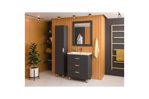 Шкаф-пенал Brevita Gloster 35 левый, графит (GLOS-05035-48-2П) - 3