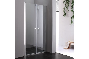 Душевая дверь Cezares Elena 140 хром стекло рифленое