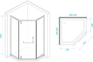 Душевой уголок RGW Hotel HO-084 90x90 профиль хром стекло матовое - 3