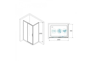 Душевой уголок RGW Leipzig LE-41B 160х90 профиль черный стекло прозрачное - 3
