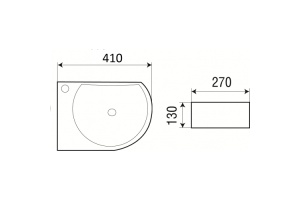 Раковина подвесная Weltwasser WW AISBACH 5014 L 41 белый (10000003876) - 2