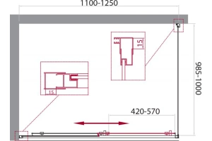 Душевой уголок BelBagno Unique 125х100 профиль хром стекло матовое - 2
