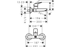 Смеситель Hansgrohe Logis 71225000 для раковины - 2