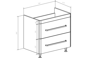 Тумба для комплекта Bellezza Олимпия 80 серая - 2