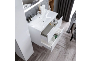 Тумба под раковину Бриклаер Хелена 80 белый глянец (4627125416361) - 3